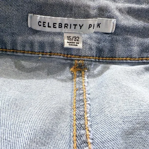 Size Junior 15 - Celebrity Pink Cargo Blue Jeans - Straight Leg - Picture 3 of 3